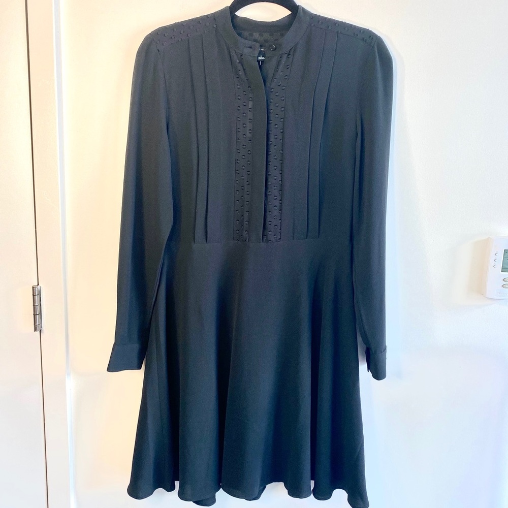 BRAND NEW Ann Taylor Black Button Up Flare Dress